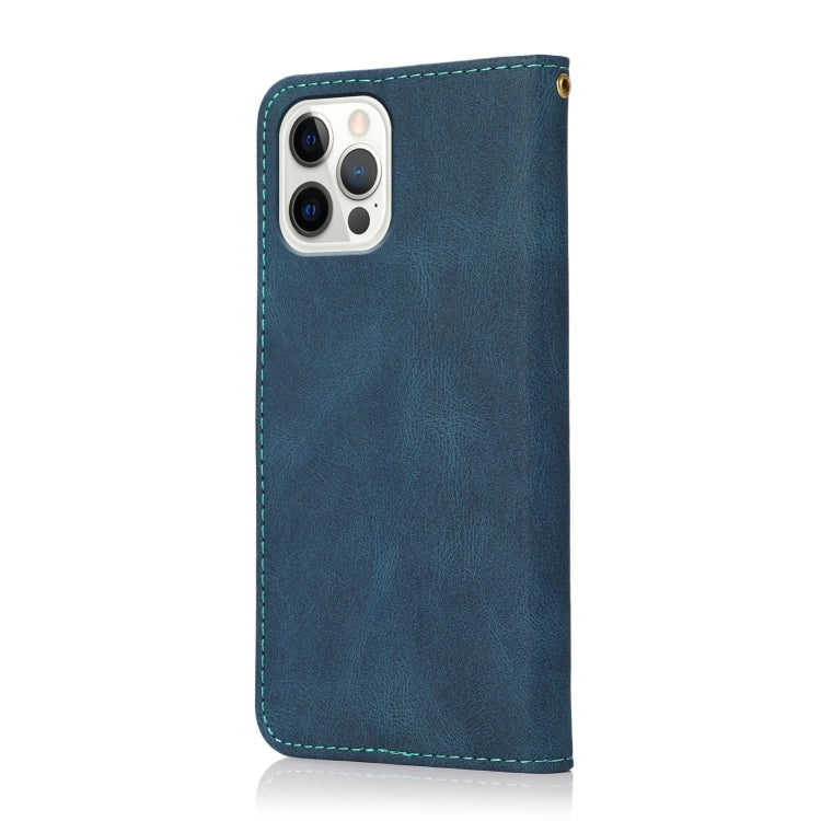 For iPhone 13 Pro Max Dual-color Stitching Leather Phone Case