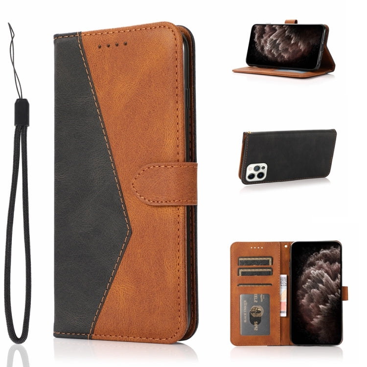For iPhone 12 / 12 Pro Dual-color Stitching Leather Phone Case