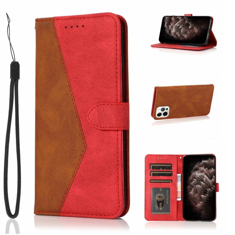 For iPhone 12 / 12 Pro Dual-color Stitching Leather Phone Case