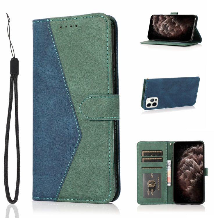 For iPhone 12 Pro Max Dual-color Stitching Leather Phone Case