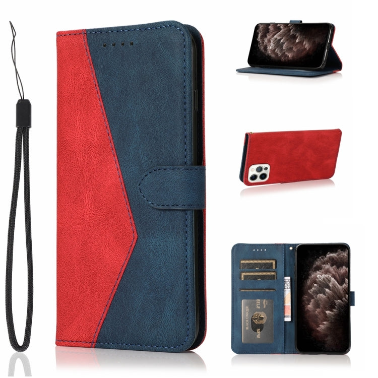 For iPhone 12 Pro Max Dual-color Stitching Leather Phone Case