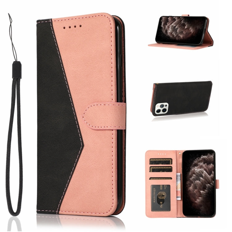 For iPhone 12 Pro Max Dual-color Stitching Leather Phone Case