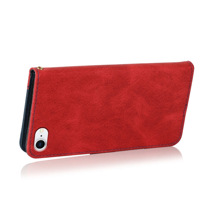 For iPhone SE 2022 / 2020 Dual-color Stitching Leather Phone Case