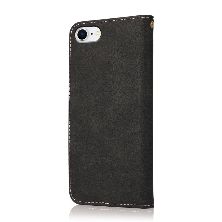 For iPhone SE 2022 / 2020 Dual-color Stitching Leather Phone Case