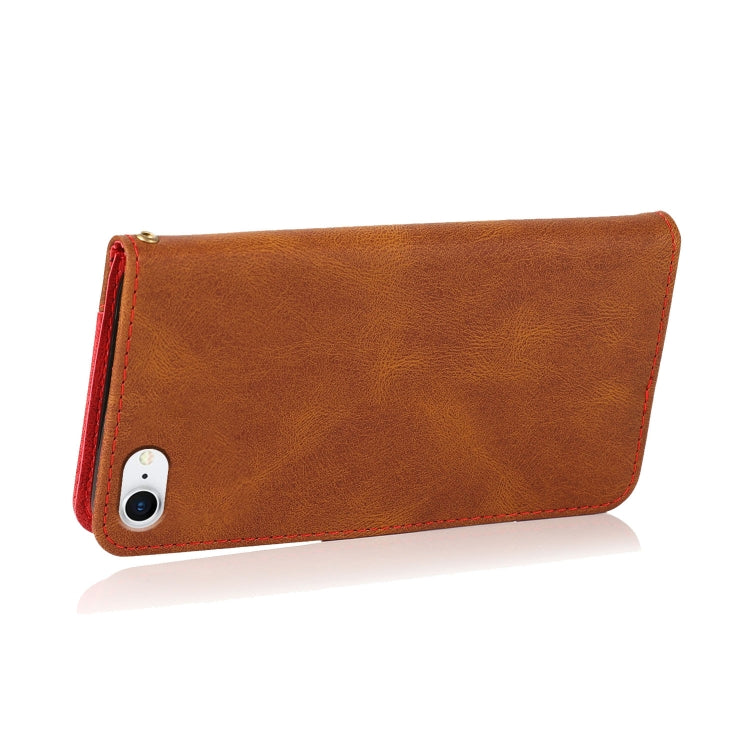 For iPhone SE 2022 / 2020 Dual-color Stitching Leather Phone Case