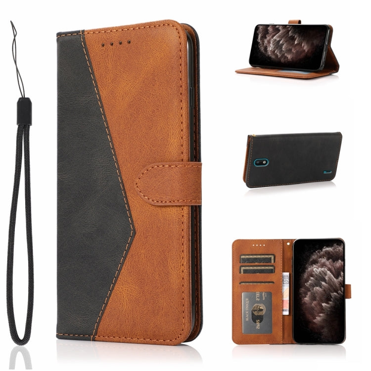 For Nokia 1.3 Dual-color Stitching Leather Phone Case