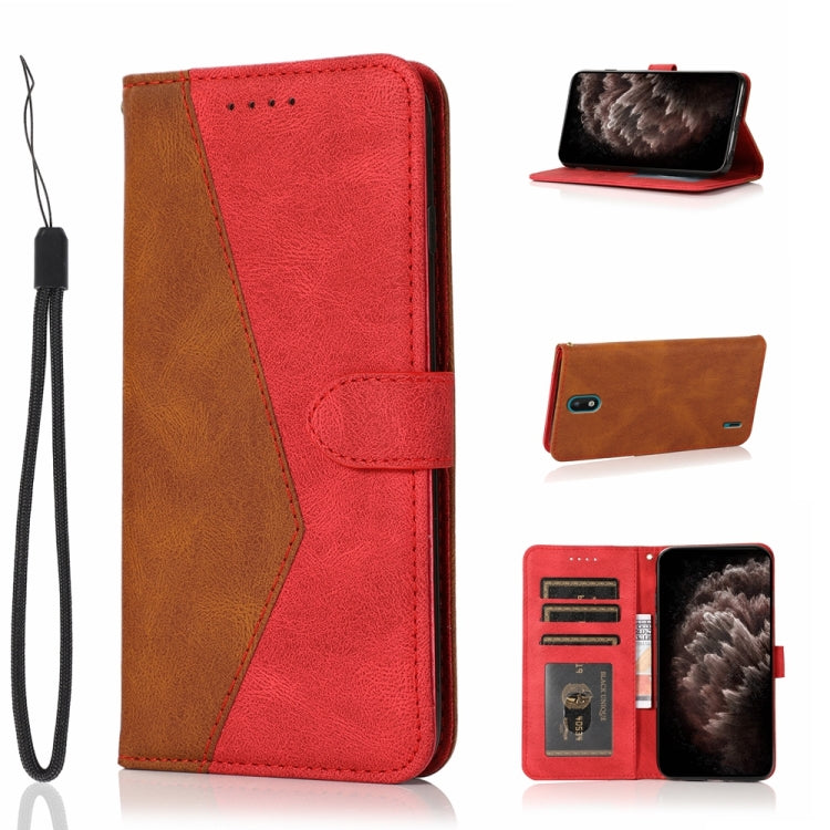 For Nokia 1.3 Dual-color Stitching Leather Phone Case