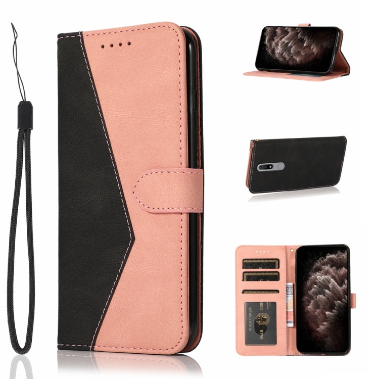 For Nokia 2.4 Dual-color Stitching Leather Phone Case