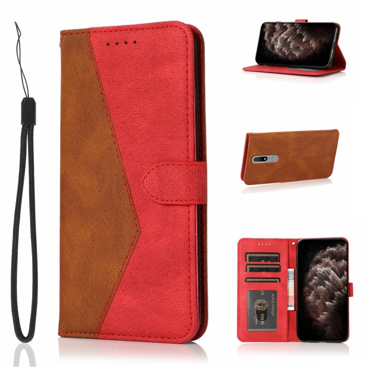 For Nokia 2.4 Dual-color Stitching Leather Phone Case
