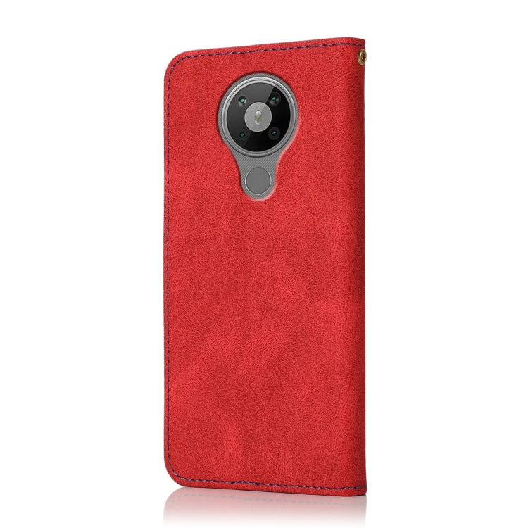 For Nokia 5.3 Dual-color Stitching Leather Phone Case