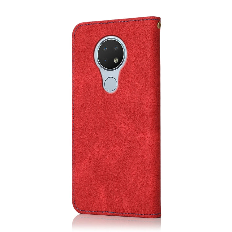 For Nokia 6.2 / 7.2 Dual-color Stitching Leather Phone Case