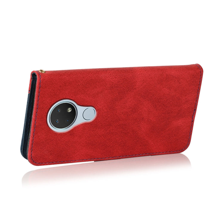 For Nokia 6.2 / 7.2 Dual-color Stitching Leather Phone Case