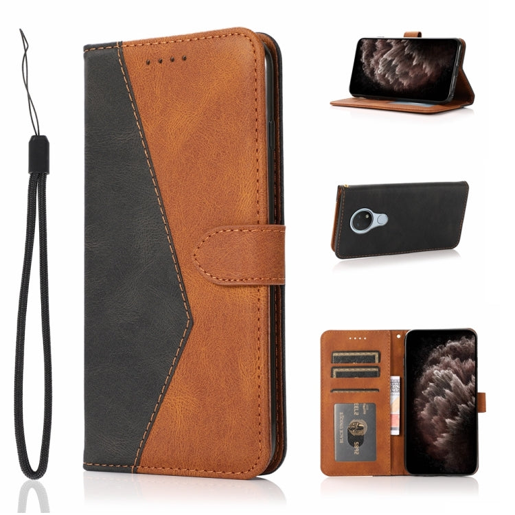 For Nokia 6.2 / 7.2 Dual-color Stitching Leather Phone Case