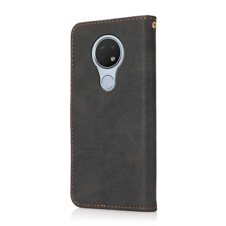 For Nokia 6.2 / 7.2 Dual-color Stitching Leather Phone Case
