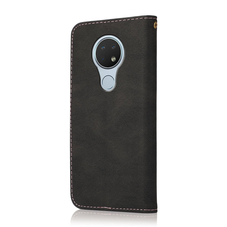 For Nokia 6.2 / 7.2 Dual-color Stitching Leather Phone Case