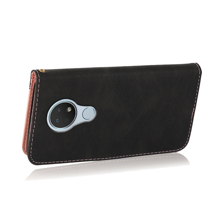 For Nokia 6.2 / 7.2 Dual-color Stitching Leather Phone Case