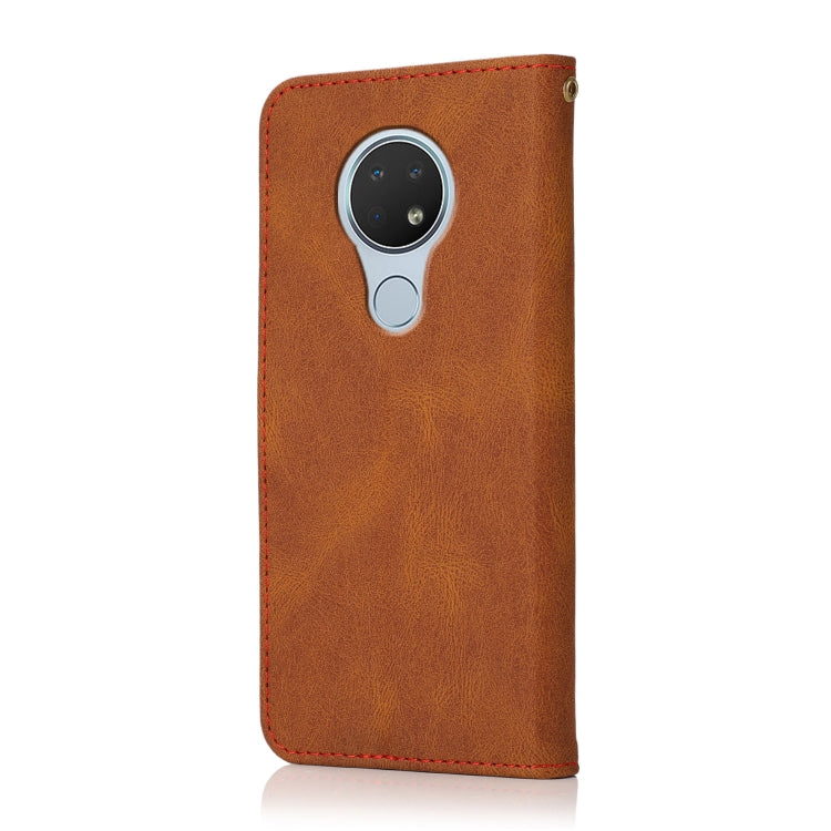 For Nokia 6.2 / 7.2 Dual-color Stitching Leather Phone Case