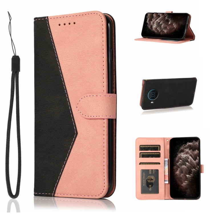 For Nokia X10 / X20 Dual-color Stitching Leather Phone Case