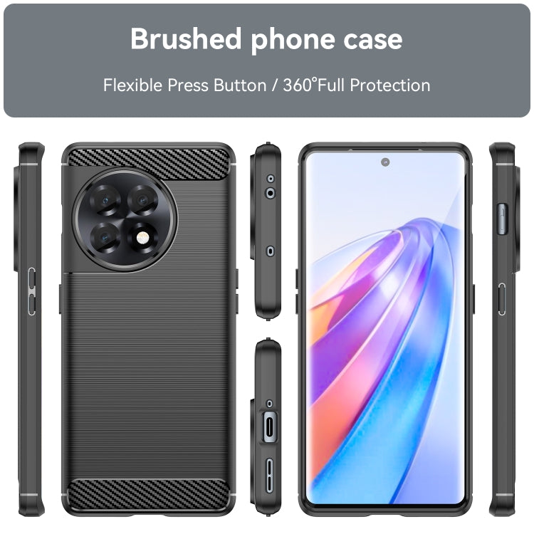 For OnePlus Ace 2V Brushed Texture Carbon Fiber TPU Phone Case