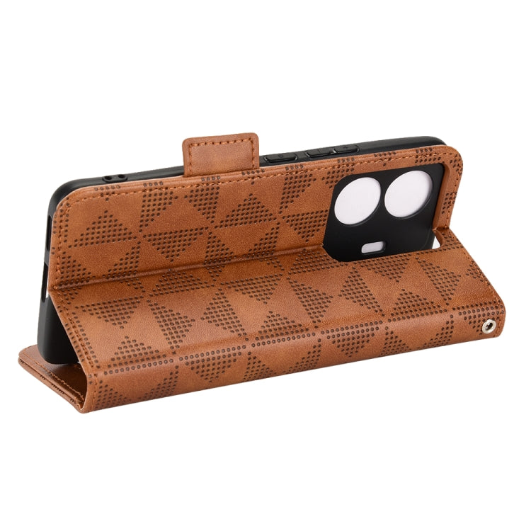 For vivo S15e 5G Symmetrical Triangle Leather Phone Case