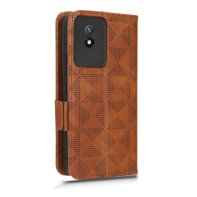 For vivo Y02 4G Symmetrical Triangle Leather Phone Case
