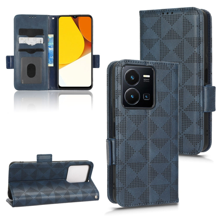 For vivo Y35 4G Symmetrical Triangle Leather Phone Case