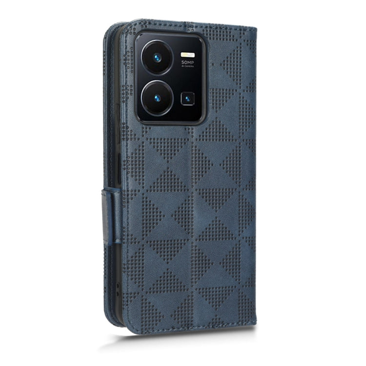 For vivo Y35 4G Symmetrical Triangle Leather Phone Case