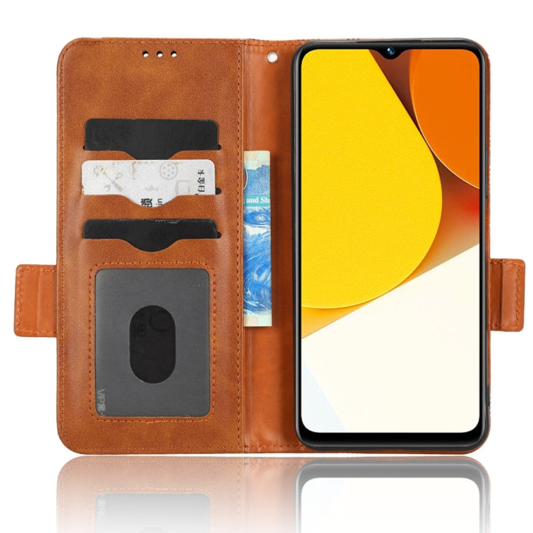 For vivo Y35 4G Symmetrical Triangle Leather Phone Case