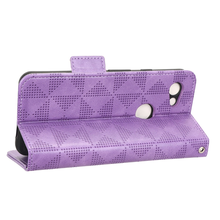 For Google Pixel 3 Lite / 3a Symmetrical Triangle Leather Phone Case