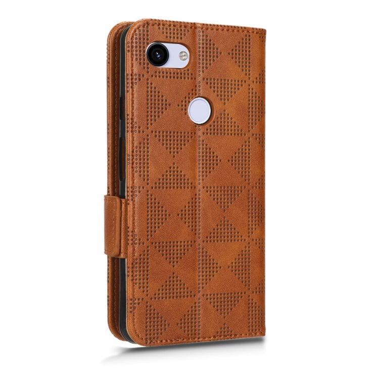 For Google Pixel 3 Lite XL / 3a XL Symmetrical Triangle Leather Phone Case