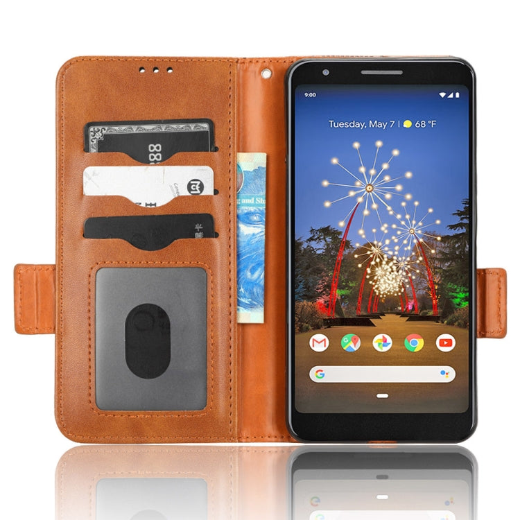 For Google Pixel 3 Lite XL / 3a XL Symmetrical Triangle Leather Phone Case