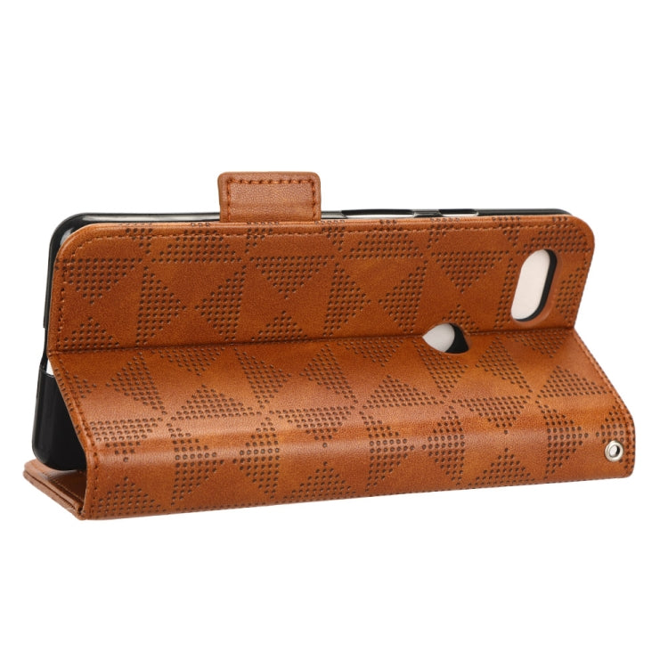 For Google Pixel 3 XL Symmetrical Triangle Leather Phone Case