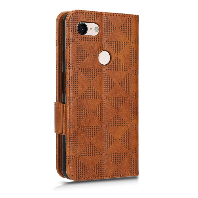For Google Pixel 3 Symmetrical Triangle Leather Phone Case