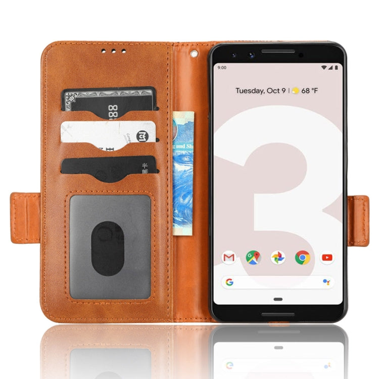 For Google Pixel 3 Symmetrical Triangle Leather Phone Case