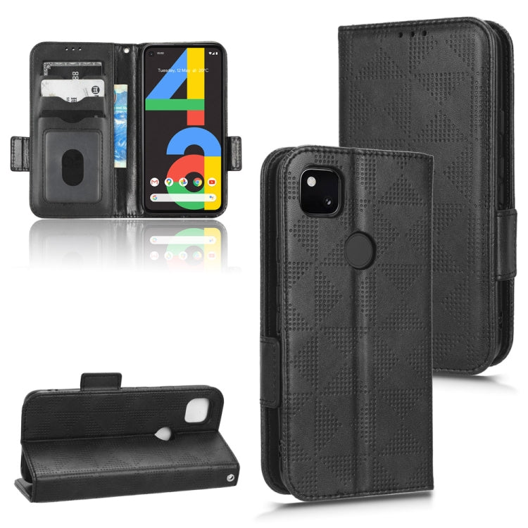 For Google Pixel 4a 4G Symmetrical Triangle Leather Phone Case