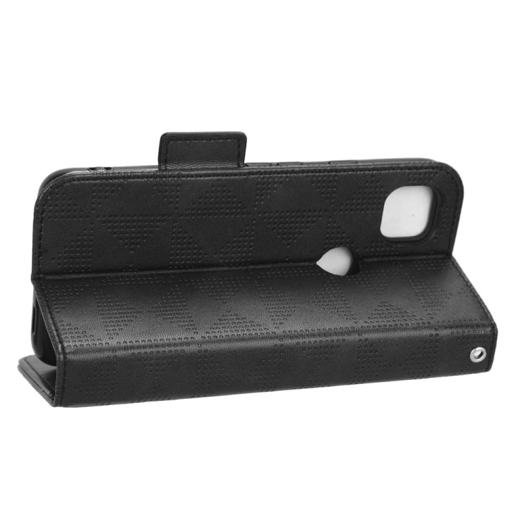 For Google Pixel 4a 4G Symmetrical Triangle Leather Phone Case