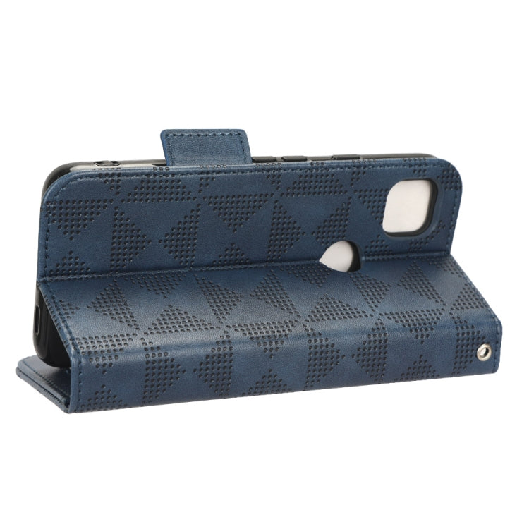 For Google Pixel 4a 4G Symmetrical Triangle Leather Phone Case