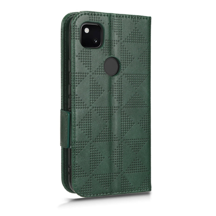 For Google Pixel 4a 4G Symmetrical Triangle Leather Phone Case