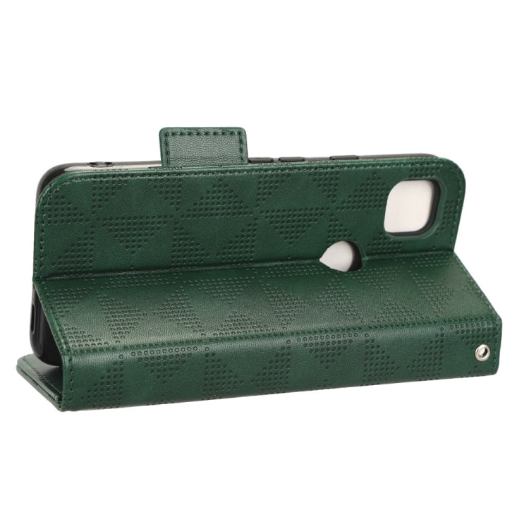 For Google Pixel 4a 4G Symmetrical Triangle Leather Phone Case