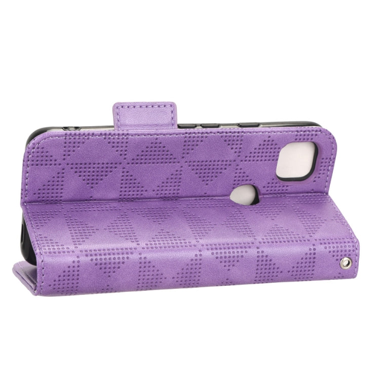 For Google Pixel 4a 4G Symmetrical Triangle Leather Phone Case