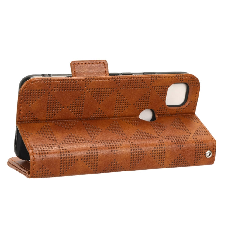 For Google Pixel 4a 4G Symmetrical Triangle Leather Phone Case