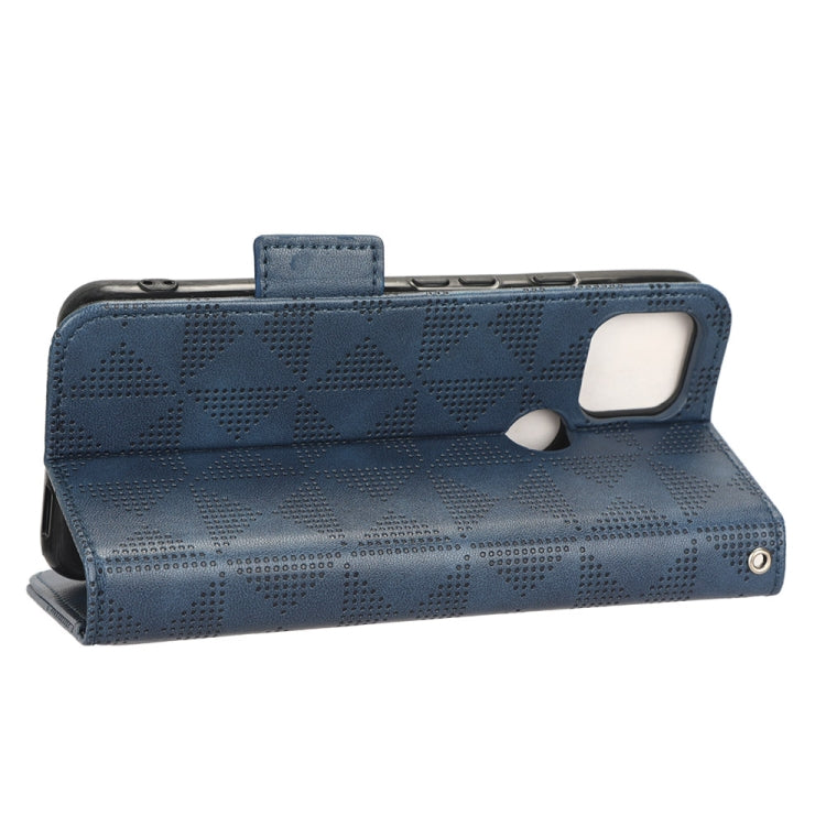 For Google Pixel 5a 5G Symmetrical Triangle Leather Phone Case