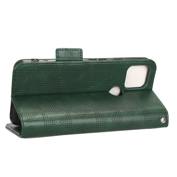 For Google Pixel 5a 5G Symmetrical Triangle Leather Phone Case