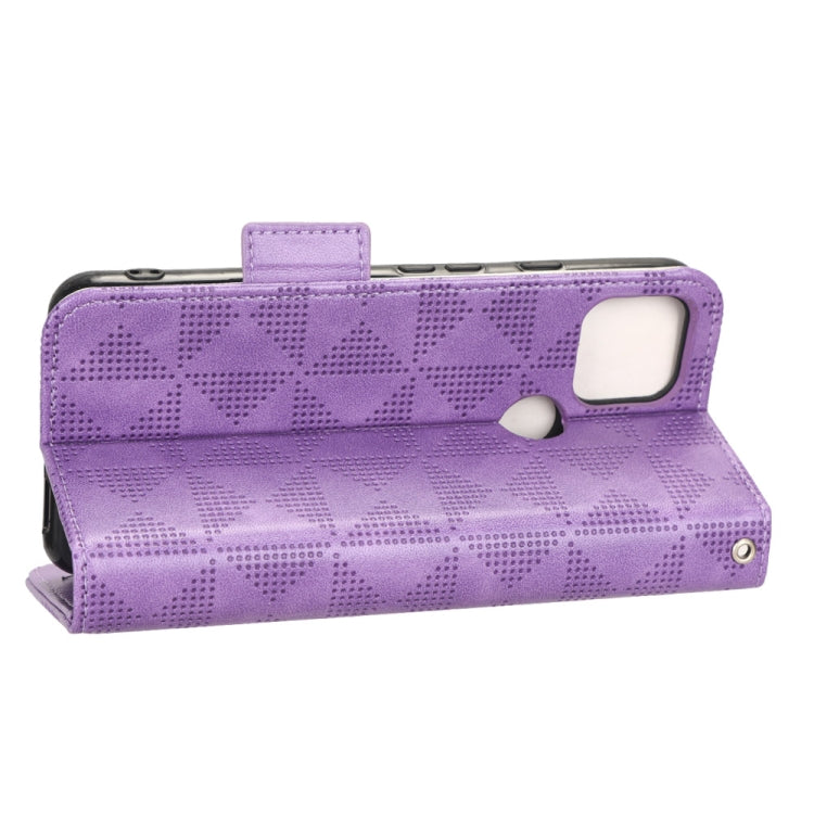 For Google Pixel 5a 5G Symmetrical Triangle Leather Phone Case