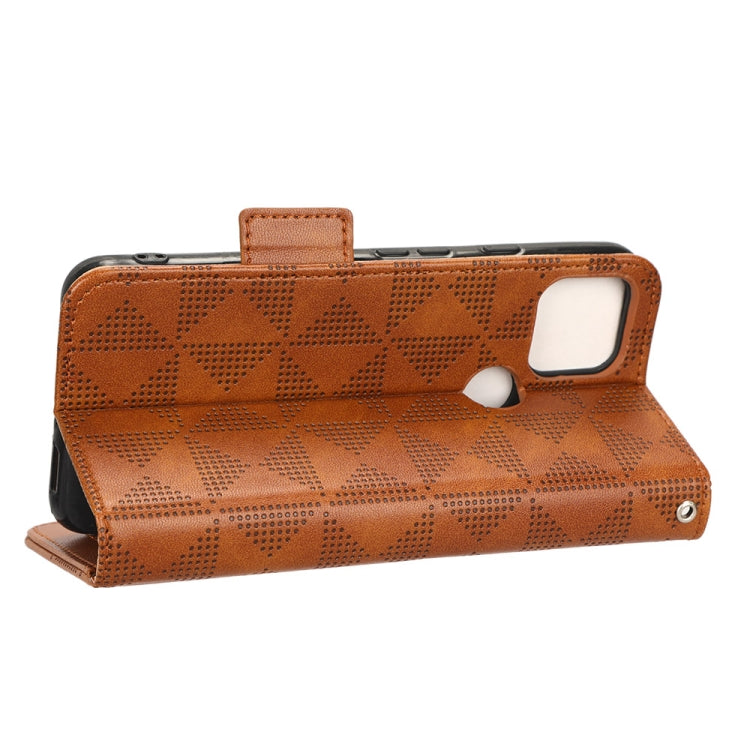 For Google Pixel 5a 5G Symmetrical Triangle Leather Phone Case