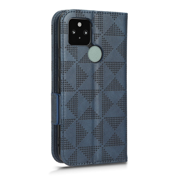 For Google Pixel 5 Symmetrical Triangle Leather Phone Case