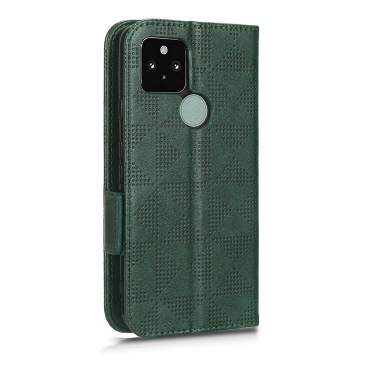 For Google Pixel 5 Symmetrical Triangle Leather Phone Case