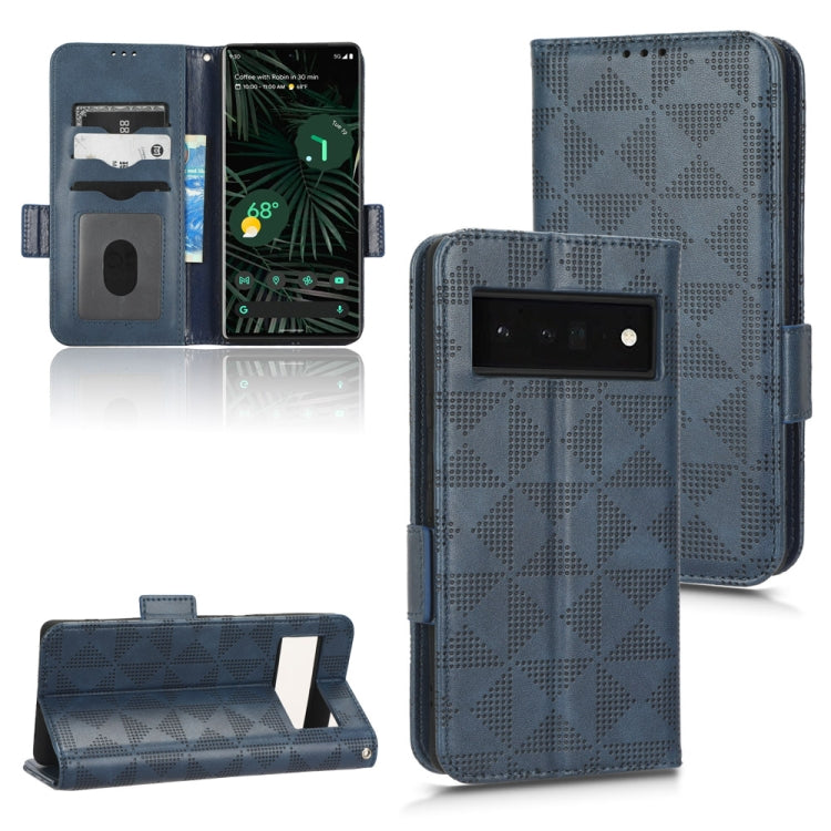 For Google Pixel 6 Pro Symmetrical Triangle Leather Phone Case