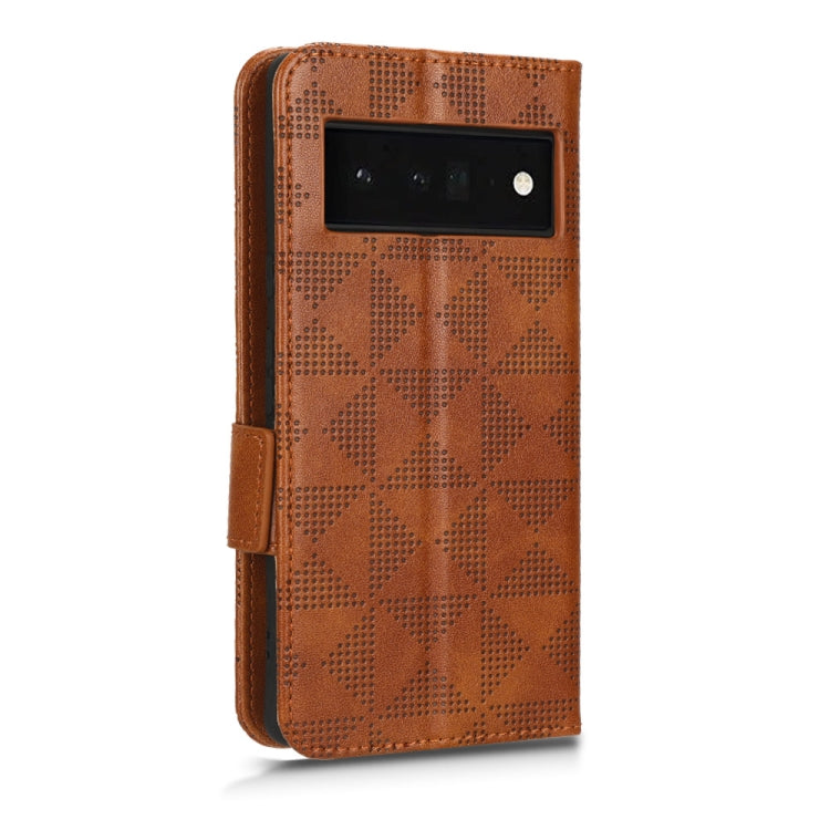 For Google Pixel 6 Pro Symmetrical Triangle Leather Phone Case