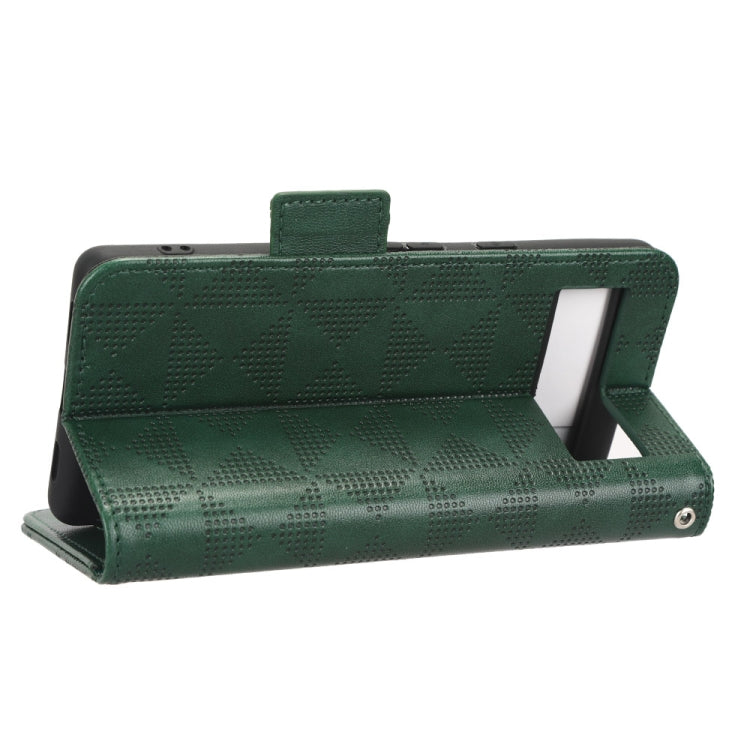 For Google Pixel 7a Symmetrical Triangle Leather Phone Case